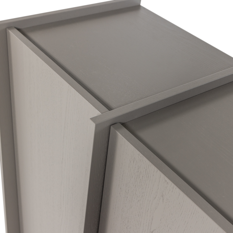 WOOOD BROCK 2-Dörrars Skåp i Askfanér, Varmgrå