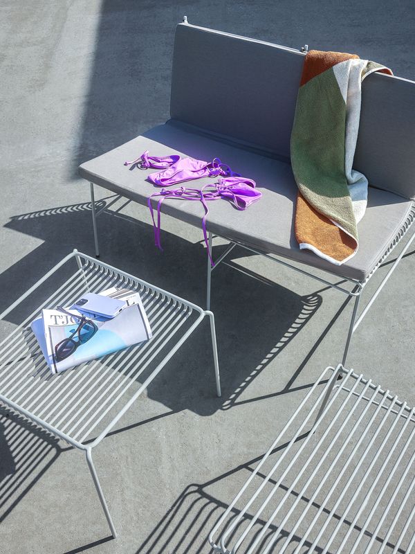 Hübsch String bänk ljusgrå 122x75xH80 cm