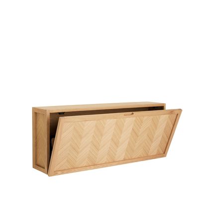 Hübsch Herringbone Skoskåp Stor Natur 100x25xh40cm