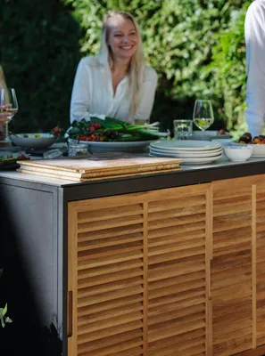 Brafab Fornax Stor Utekök Svart/Teak