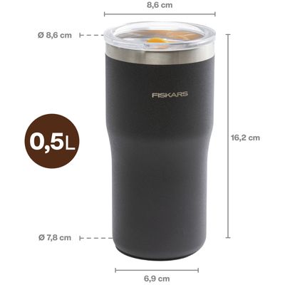 Fiskars Termosmugg svart 0,5 liter  On-the-go mug