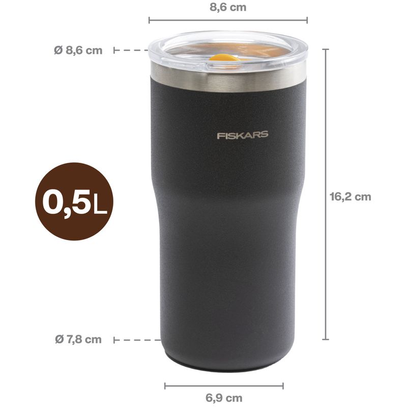 Fiskars Termosmugg svart 0,5 liter  On-the-go mug