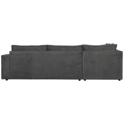 WOOOD Thomas Hörnsoffa Ribbstickad Tyg Vänster Mörkgrå