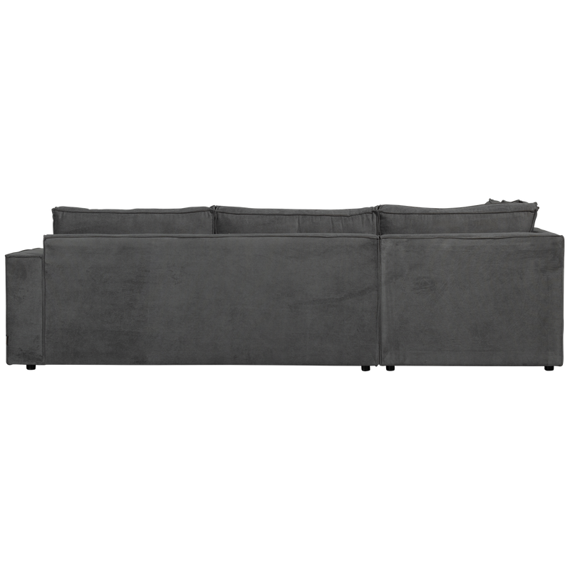 WOOOD Thomas Hörnsoffa Ribbstickad Tyg Vänster Mörkgrå