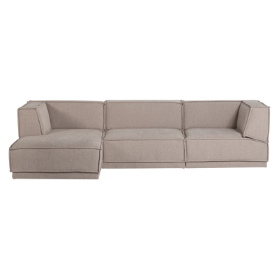 WOOOD Manu Chaise Longue Soffa Vänster i Grov Chenille Natur