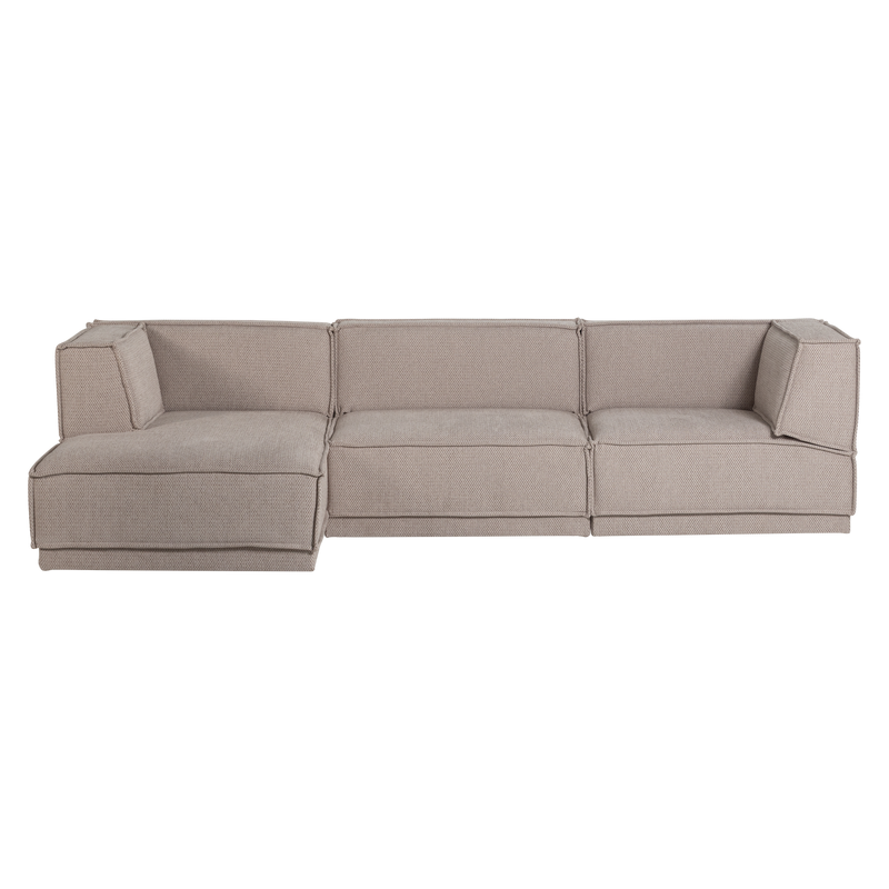 WOOOD Manu Chaise Longue Soffa Vänster i Grov Chenille Natur