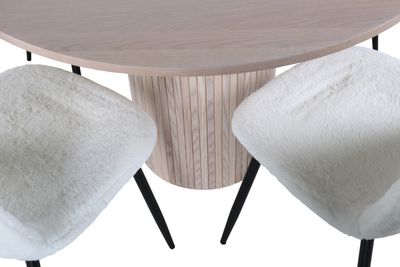 Venture Home Bianca & Polar Runt Matbord ⌀110 Vitputsad + 4 st Matstolar Vit