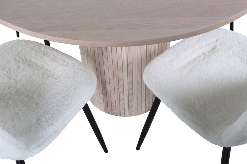 Venture Home Bianca & Polar Runt Matbord ⌀110 Vitputsad + 4 st Matstolar Vit
