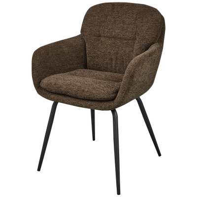 WOOOD Runa Matstol Chenille Varmbrun 2 st