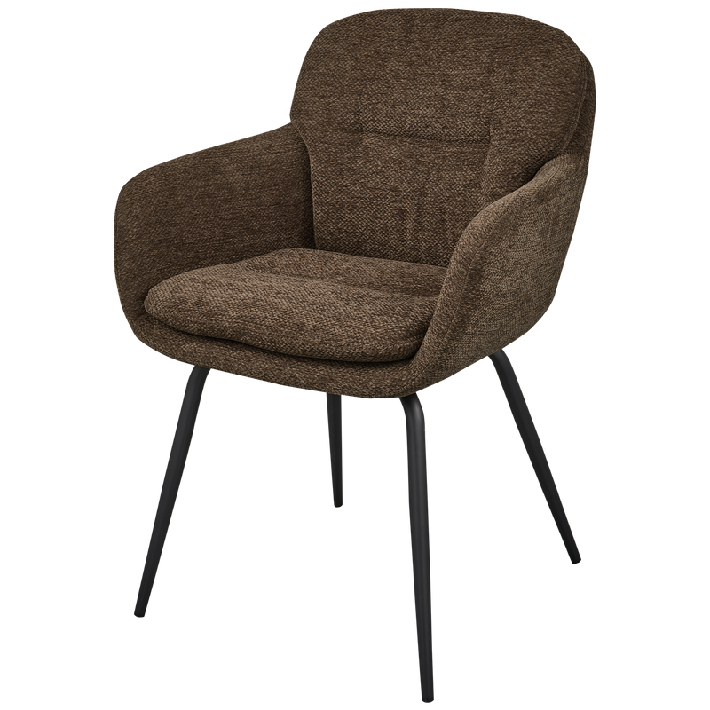 WOOOD Runa Matstol Chenille Varmbrun 2 st