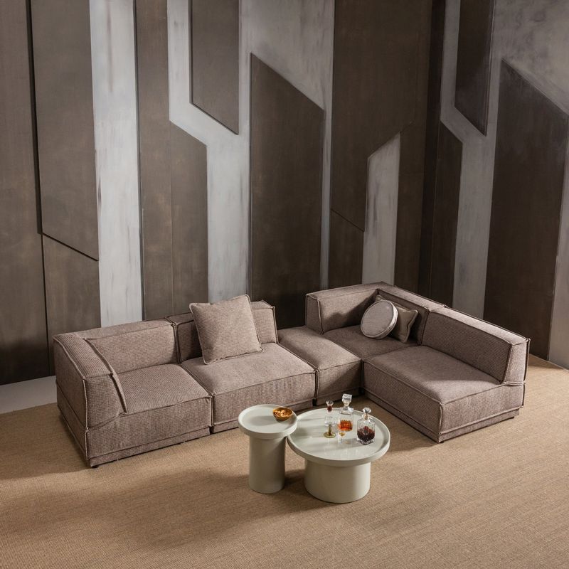 WOOOD Veluna Sidobord 51x40 cm Högblankt Sand