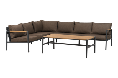 Brafab Cap hörnsoffa Stor Anthracite / Brown