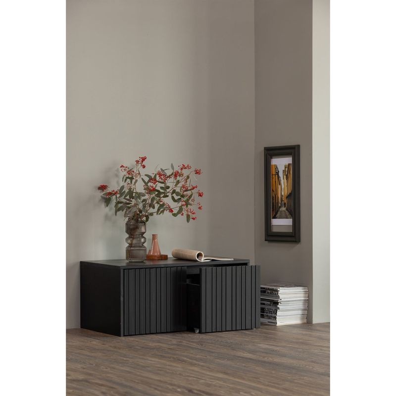 WOOOD NEW GRAVURE Bänk i Svart Furu [FSC]