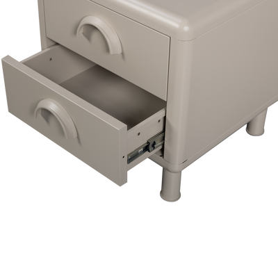 WOOOD Rune Sängbord/Lådhurts 2 Lådor Metall Sand