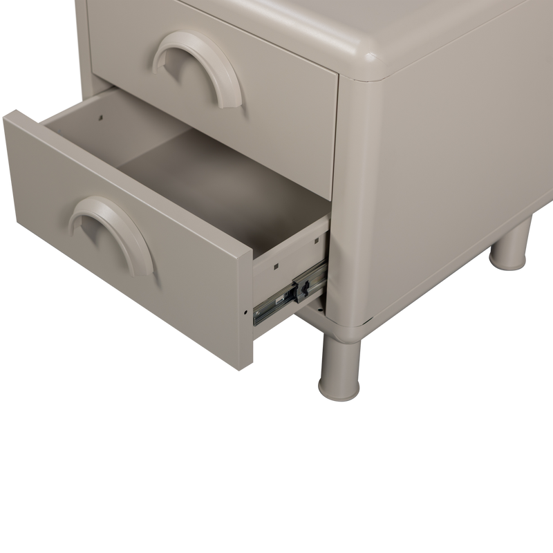 WOOOD Rune Sängbord/Lådhurts 2 Lådor Metall Sand