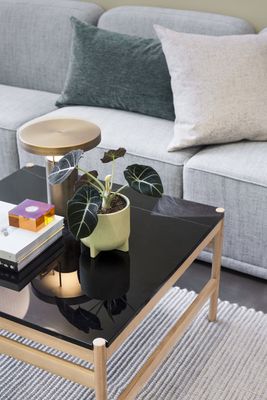 Hübsch Raw Soffbord Svart/Natur 80x80xh45cm