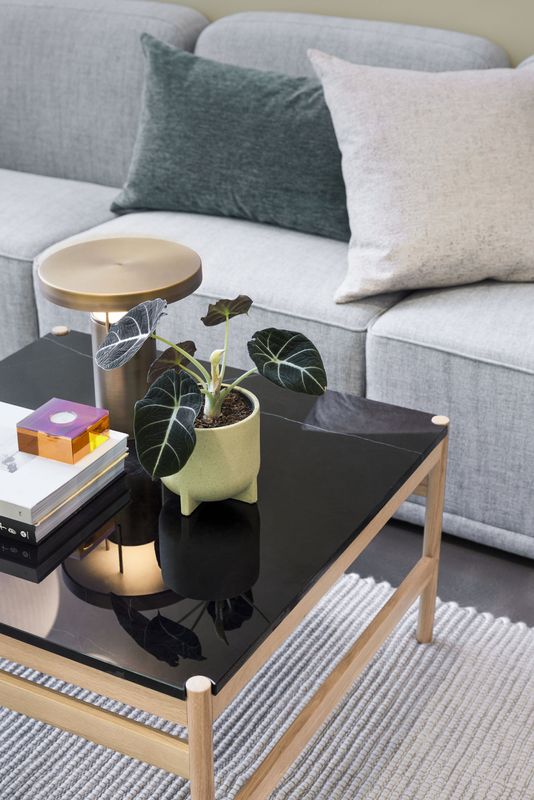 Hübsch Raw Soffbord Svart/Natur 80x80xh45cm