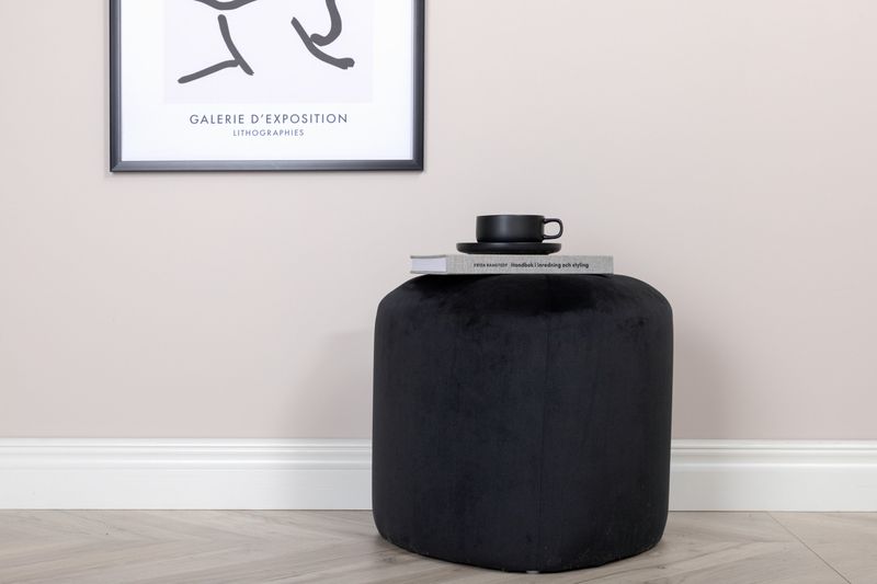 Venture Home Peg Sittpuff - Triangelformad, Svart Sammet