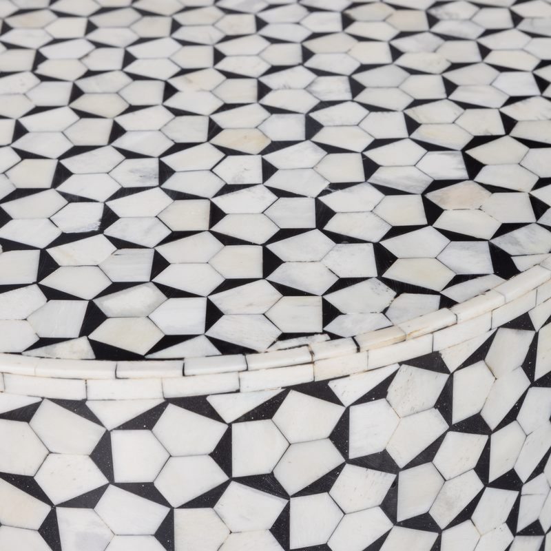 WOOOD Neva Sidobord Svart/Vit