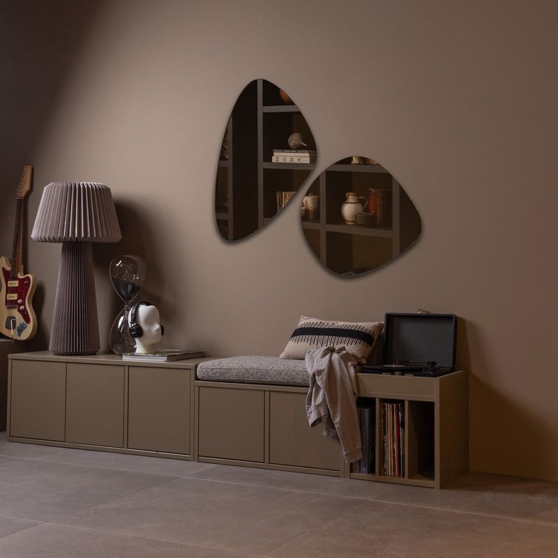 WOOOD Turner Förvaringsbänk i Furu med Khakifärgad Sittkudde