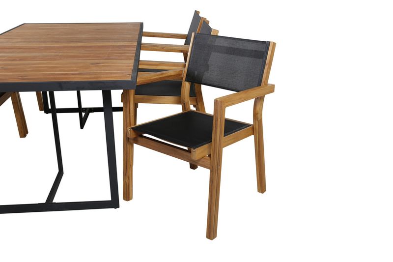 Venture Home Venice & Khung Matstolar 6-pack Natur + Rektangulärt Matbord 200 x 100 Natur