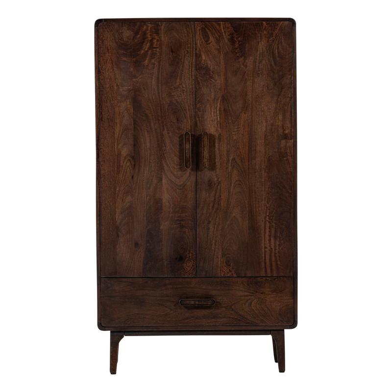WOOOD Liya 2-Dörrars Skåp i Mörkbrunt Mangoträ
