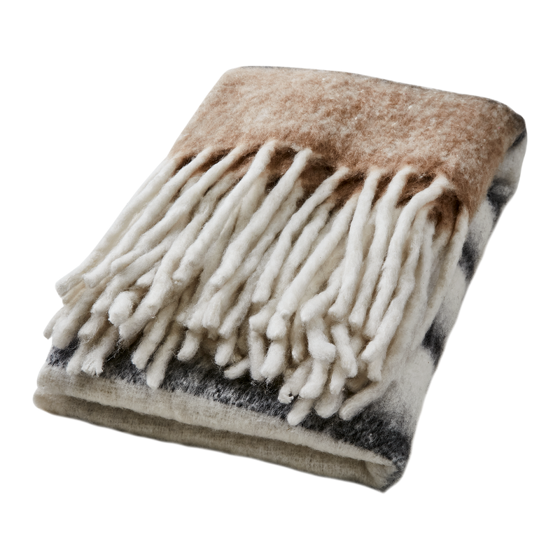 Affari of Sweden FRASSE Filt, Beige/svart/vit