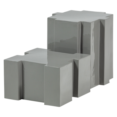 WOOOD Jasmir Sidobord Set - Metall Grå