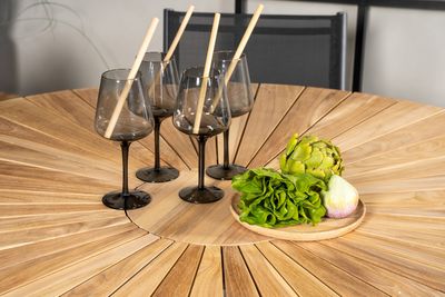 Venture Home Mexico & Santorini Runt Matbord ⌀140 Svart + Matstolar 6-pack Svart