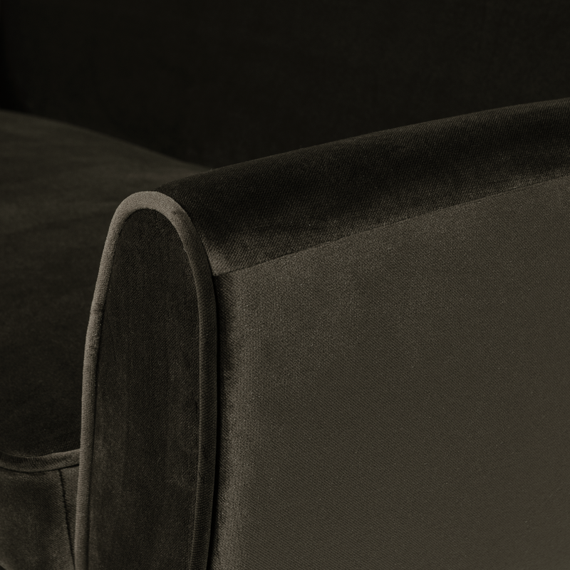 WOOOD Rocco Soffa 187 cm Sammet Varmgrön