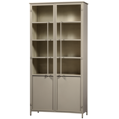 WOOOD Exhibit XL vitrinskåp med två dörrar i metall, sandfärg