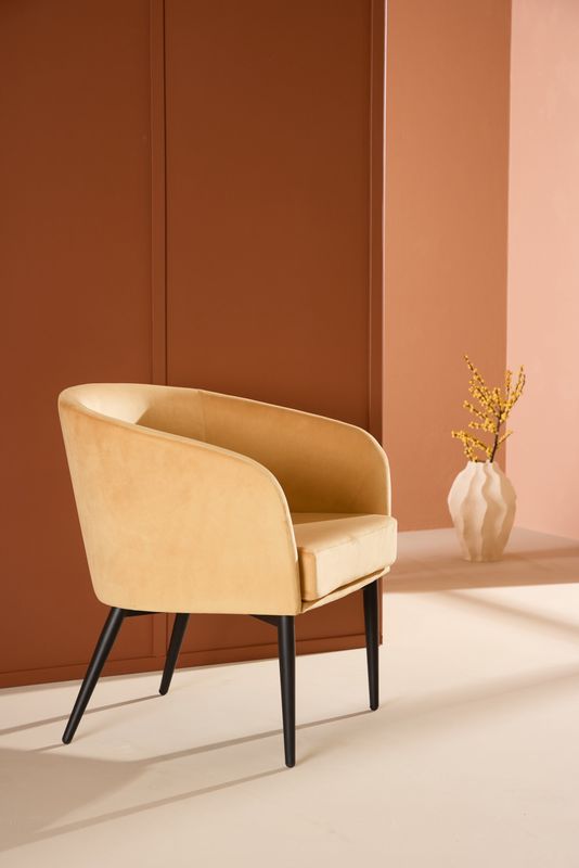 Venture Home Fluffy Fåtölj i Gul Sammet