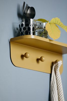 Nordal TURDA hylla med krokar - grön