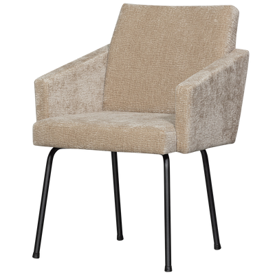 WOOOD Mount Matstol med Armstöd i 3D Chenille Sand 2 st