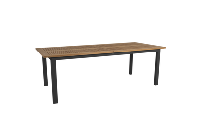 Brafab Lyon Matbord 100x224-304 Cm Svart / Teak