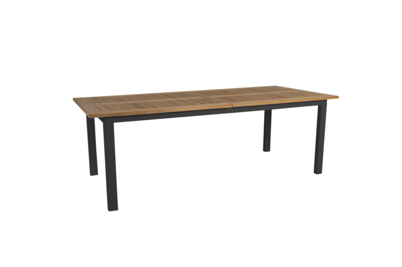 Brafab Lyon Matbord 100x224-304 Cm Svart / Teak
