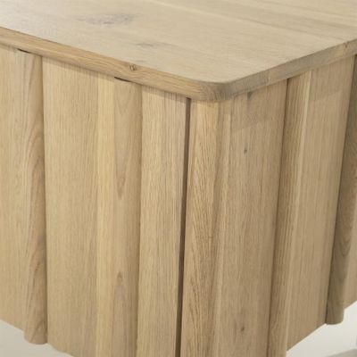 Eleonora TV-bänk Jake med 6 dörrar - Naturlig Ek