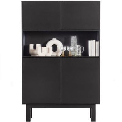 WOOOD FINCA Buffé- och Drinkskåp i Svart Furu