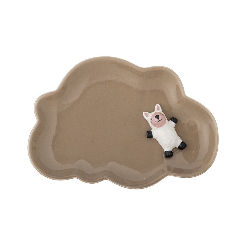 Bloomingville Mini Dolly Tallrik, Brun, Stengods - 6-pack
