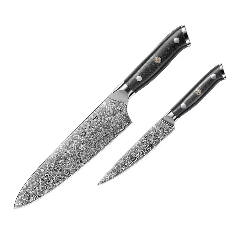Damaskus By Hâws G10 Kockkniv 32 cm + Allkniv 24 cm