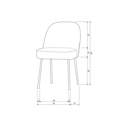 WOOOD Vogue Matstol Sammet Svart 2 st