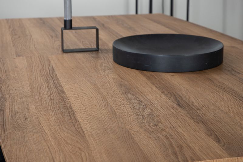 Venture Home Inca & Comfort Rektangulärt Matbord 160 x 85 Valnöt + 4 st Matstolar Svart