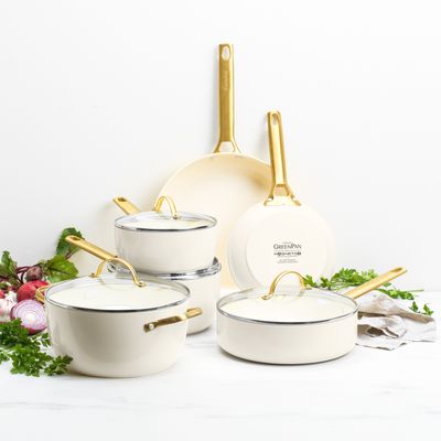GreenPan Padova stekpanneset 20 + 26 cm krämvit