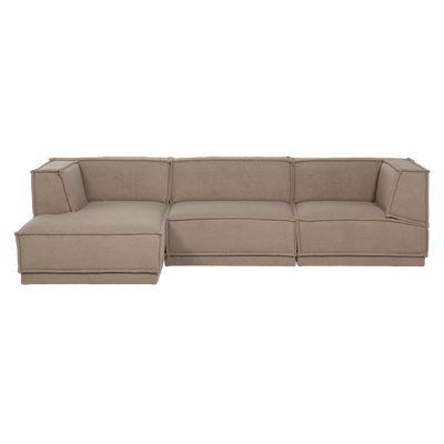 WOOOD MANU Chaise Longue Soffa Vänster i Teddy Mullvad