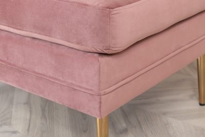 Venture Home Boom Ottoman - Rosa Sammetslen Sittpuff