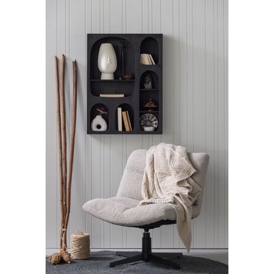 WOOOD Vinny Snurrfåtölj Bouclé Sand