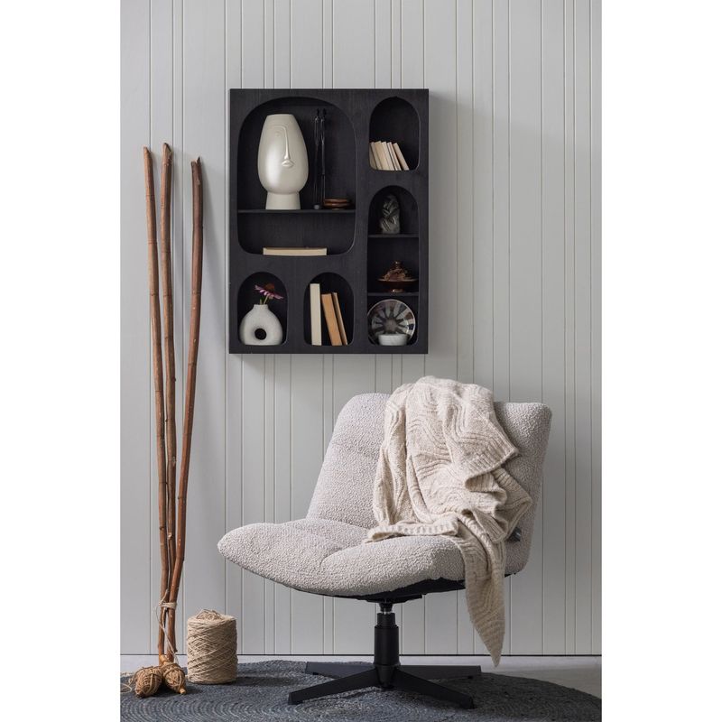 WOOOD Vinny Snurrfåtölj Bouclé Sand