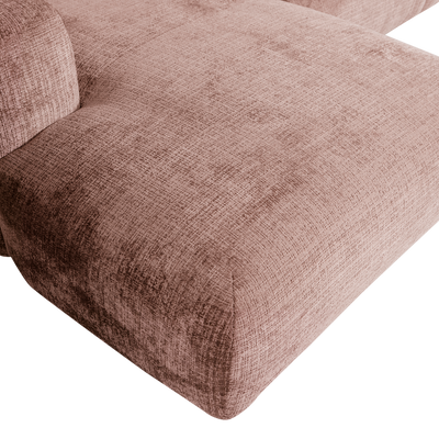 WOOOD Cloud Divansoffa Vänster Chenille Mullvad/Rosa