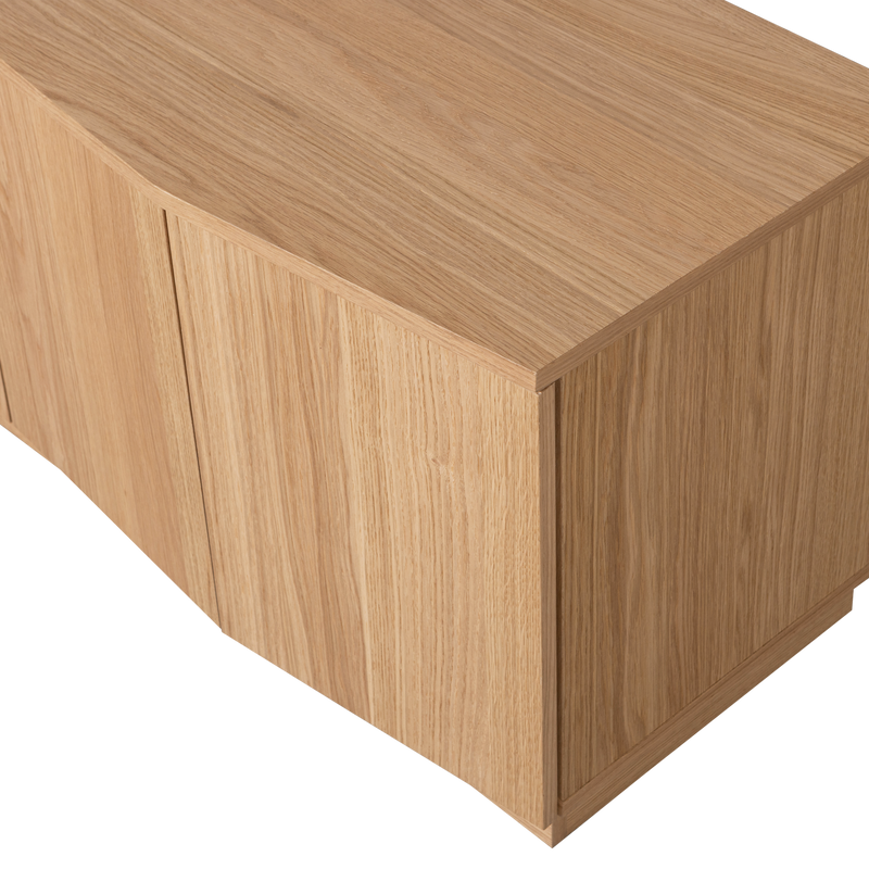 WOOOD Zuma TV-bänk 133 cm i Ekfaner, Transparent