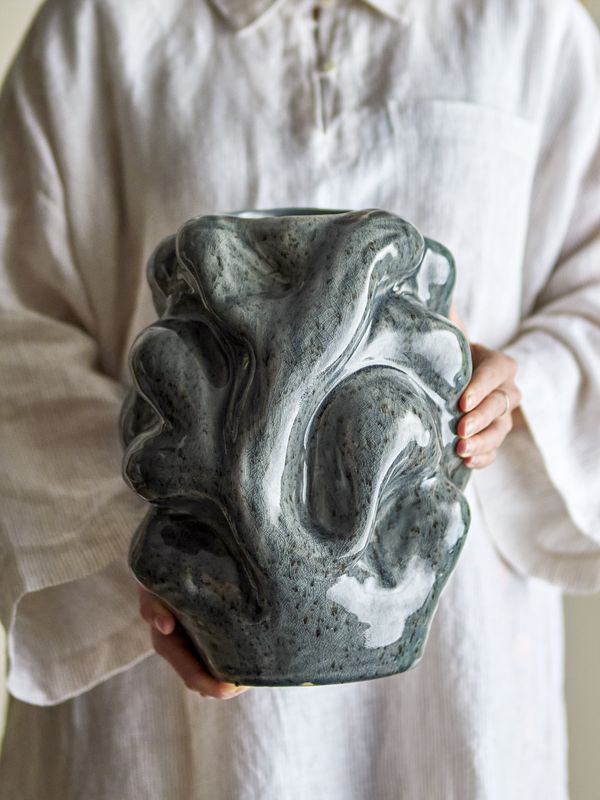 Bloomingville Vuelle Vas, Grå, Stengods